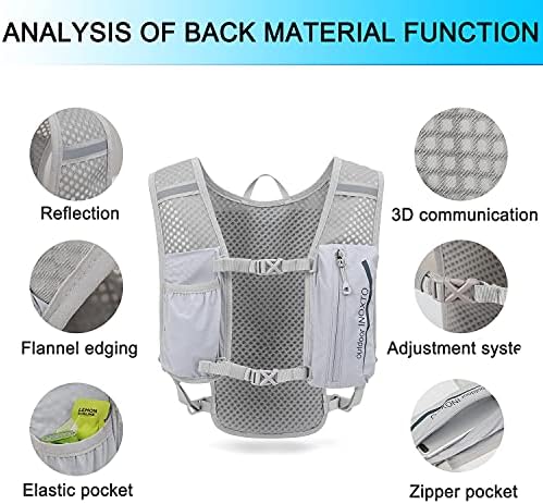 INOXTO Running Hydration Vest Backpack Lightweight Insulated Pack with 1.5L Water Bladder Bag Daypack for Hiking Trail Running Cycling Race Marathon for Women Men