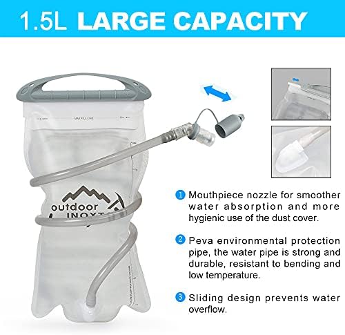 INOXTO Running Hydration Vest Backpack Lightweight Insulated Pack with 1.5L Water Bladder Bag Daypack for Hiking Trail Running Cycling Race Marathon for Women Men