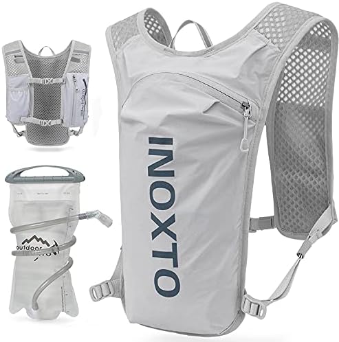 INOXTO Running Hydration Vest Backpack Lightweight Insulated Pack with 1.5L Water Bladder Bag Daypack for Hiking Trail Running Cycling Race Marathon for Women Men