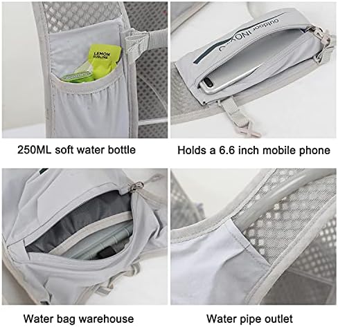 INOXTO Running Hydration Vest Backpack Lightweight Insulated Pack with 1.5L Water Bladder Bag Daypack for Hiking Trail Running Cycling Race Marathon for Women Men