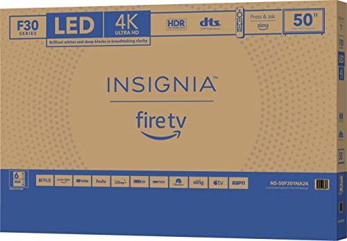 INSIGNIA 50-inch Class F30 Series LED 4K UHD Smart Fire TV with Alexa Voice Remote