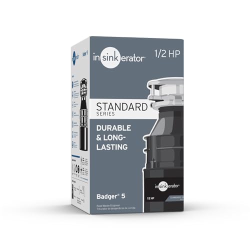 InSinkErator Badger 5 Garbage Disposal, Standard Series 1/2 HP Continuous Feed Food Waste Disposer