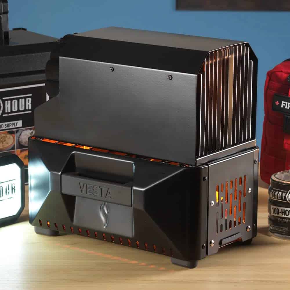InstaFire VESTA Self-Powered Compact Heater & Stove, Indoor/Outdoor, Off-Grid, Emergency Use