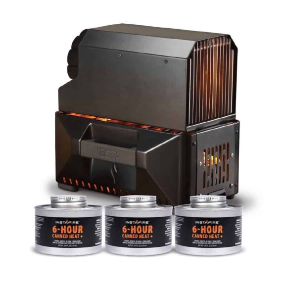 InstaFire VESTA Self-Powered Compact Heater & Stove, Indoor/Outdoor, Off-Grid, Emergency Use