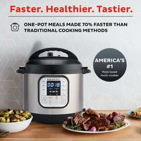 Instant Pot Duo 6 Qt 7-in-1 Electric Pressure Cooker with Easy-Release Switch, Stainless Steel