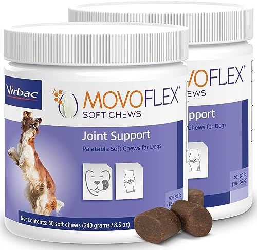 Joint Support Supplement for Dogs - Hip and Joint Support - Dog Joint Supplement - Hip and Joint Supplement Dogs - 120 Soft Chews for Medium Dogs (by Virbac)