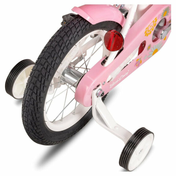 JOYSTAR Little Daisy 12-Inch Girls' Bike with Training Wheels, Basket & Handbrake, Ages 2-7