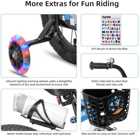 JOYSTAR Pluto Kids Bike 12 14 16 18 20 Inch Children's Bicycle for Boys Girls Age 3-12 Years  Kids' Bicycles with Light Up Training Wheels  Multiple Colors