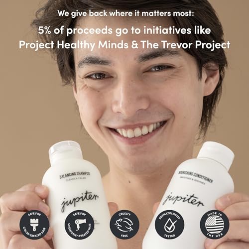 Jupiter Color Safe Dandruff Shampoo and Conditioner - Relieves Dry  Flaky  Itchy Scalp - Sulfate Free - Dry Scalp Shampoo and Conditioner - 9.5 fl oz each