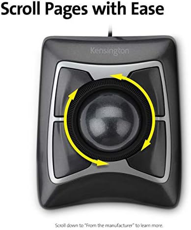 Kensington Expert Trackball Mouse (K64325) Black Silver 5"W x 5-3/4"D x 2-1/2"H