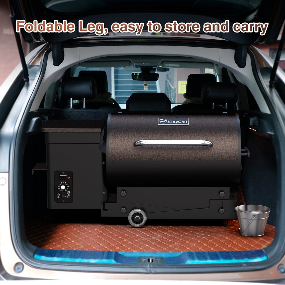 KingChii 456 sq. in Wood Pellet Smoker & Grill BBQ with Auto Temperature Controls