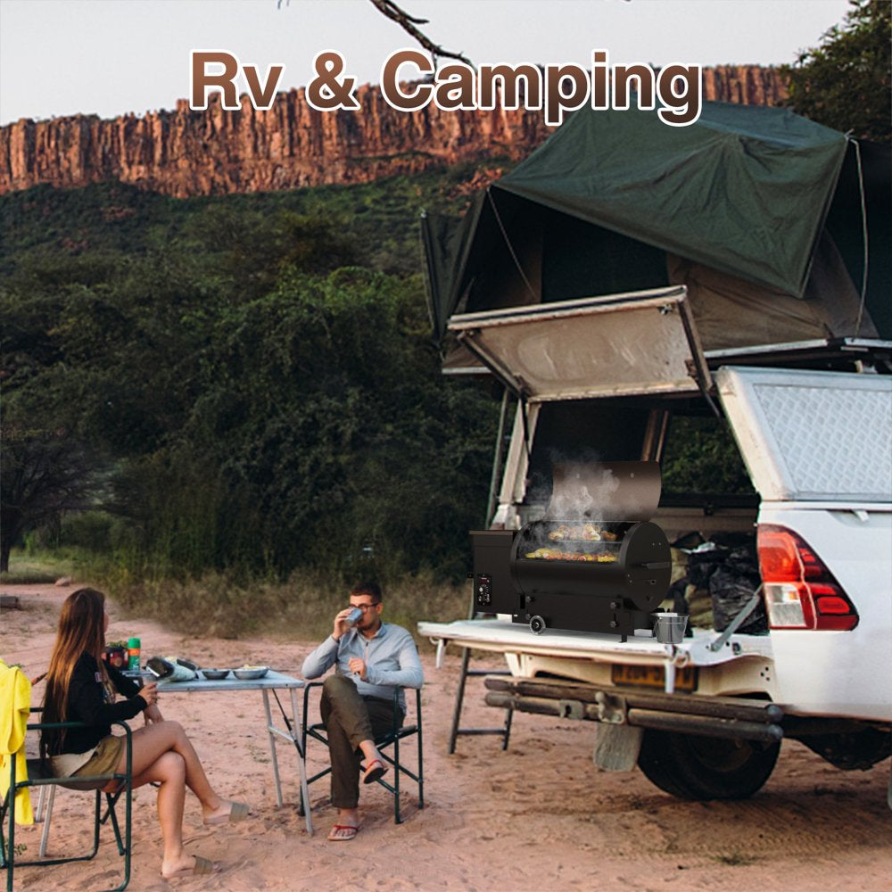 KingChii 456 sq. in Wood Pellet Smoker & Grill BBQ with Auto Temperature Controls