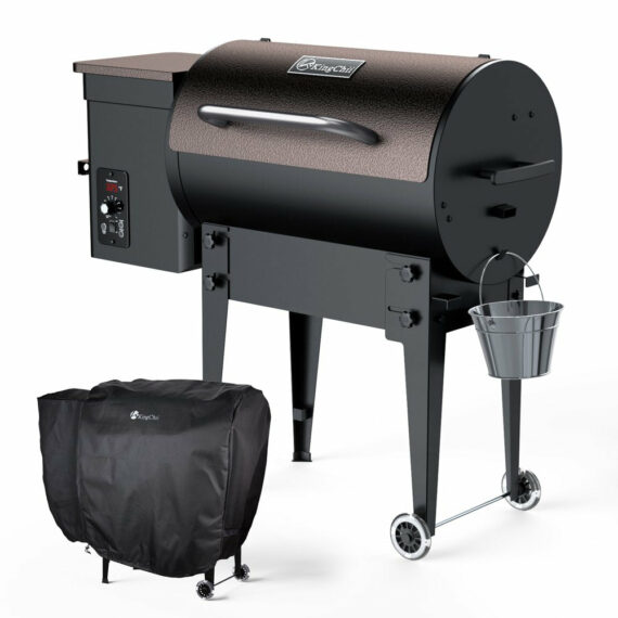 KingChii Pro Series 02 Wood Pellet Smoker & Grill, 456 sq. in, Electric, Bronze, with Auto Temperature Control