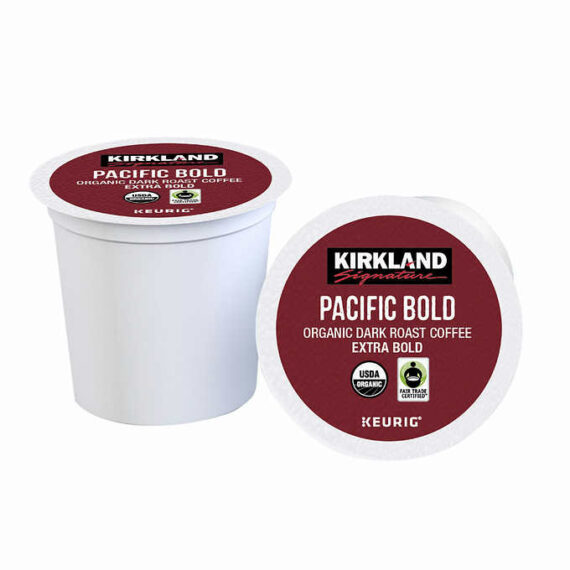 Kirkland Signature Organic Pacific Bold Dark Roast Coffee K-Cup Pods, 120 Count