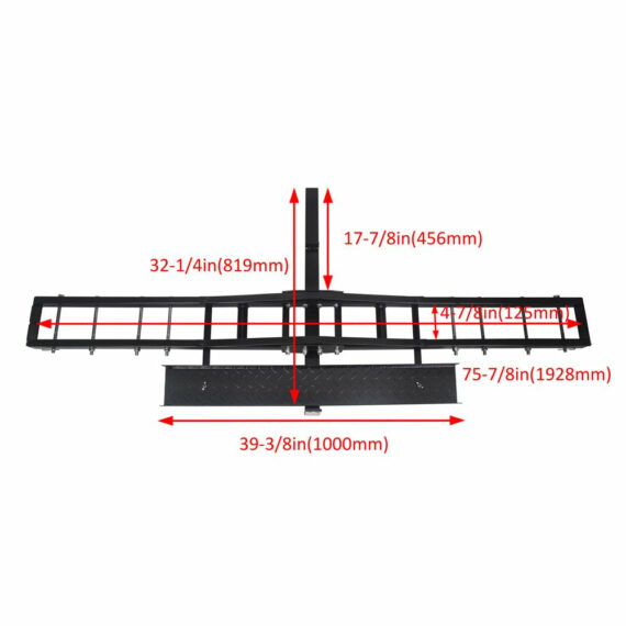 KOJEM Heavy Duty 500 Lbs Motorcycle Dirt Bike Carrier Rack with Ramp for 2" Hitch Receiver