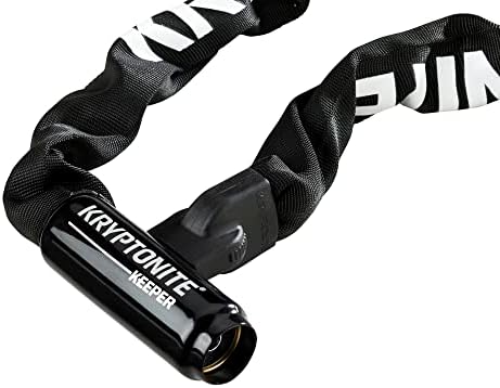 Kryptonite Keeper 712 Bike Chain Lock  4 Feet Long Heavy Duty Anti-Theft Bicycle Chain Lock with Keys for Bike  Motorcycle  Scooter  Bicycle  Door  Gate  Fence Black