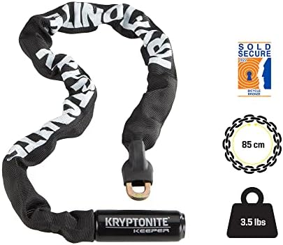 Kryptonite Keeper 785 Bike Chain Lock  2.8 Feet Long Heavy Duty Anti-Theft Bicycle Chain Lock with Keys for Bike  Motorcycle  Scooter  Bicycle  Door  Gate  Fence