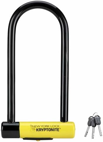 Kryptonite New York LS Bike U-Lock  Heavy Duty Anti-Theft Security Bicycle Lock Sold Secure Gold  16mm Long Shackle with Keys  Ultimate Security Lock for Bicycles E-Bikes Scooters