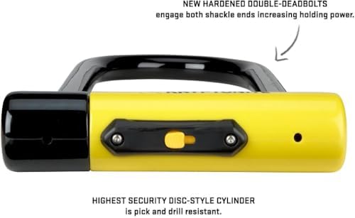 Kryptonite New York LS Bike U-Lock  Heavy Duty Anti-Theft Security Bicycle Lock Sold Secure Gold  16mm Long Shackle with Keys  Ultimate Security Lock for Bicycles E-Bikes Scooters