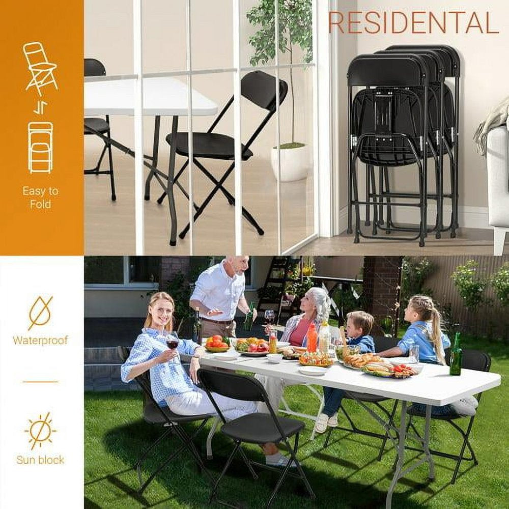 Ktaxon 10 Pack Plastic Folding Chairs Wedding Banquet Seat Party Event Chair