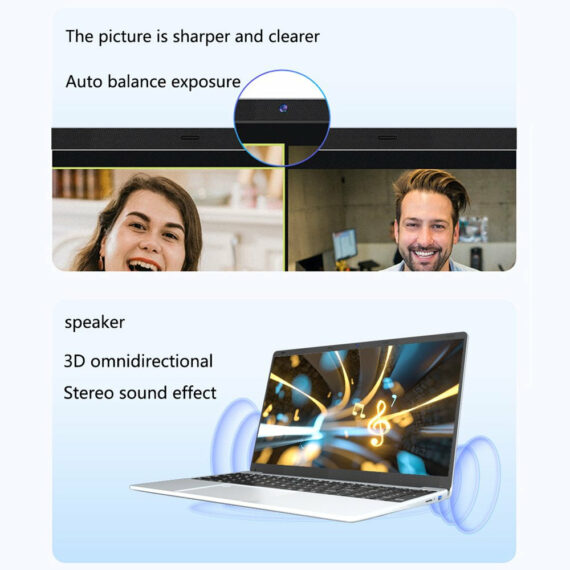 KUU 15.6" Laptop Intel Celeron N5095, 16GB RAM, 512GB SSD, Win 11 Pro, Backlit Keyboard, Wifi & Bluetooth