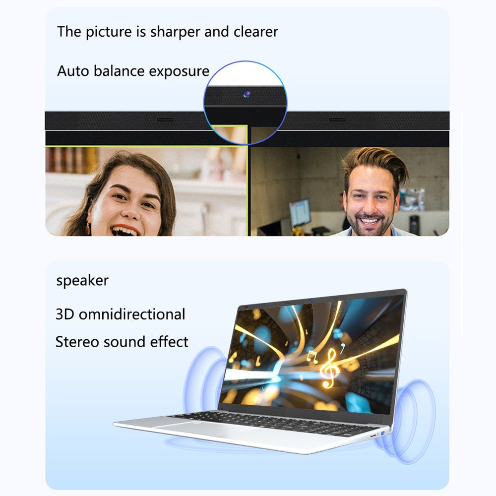 KUU 15.6" Laptop Intel Celeron N5095, 16GB RAM, 512GB SSD, Win 11 Pro, Backlit Keyboard, Wifi & Bluetooth