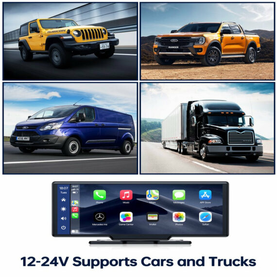 Lamtto 9.26" Wireless Car Stereo with Apple CarPlay & Android Auto, Voice Control, GPS, Backup Camera Support