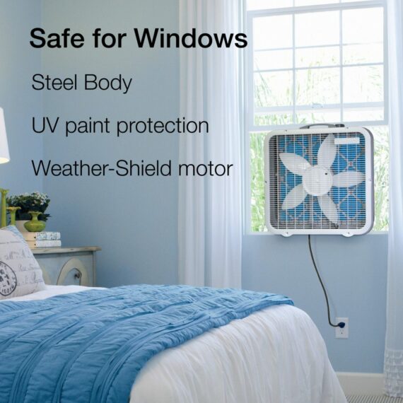 Lasko Air Flex 2-in-1 Box Fan & Air Purifier, 20-Inch, 3 Speeds, White, FF305