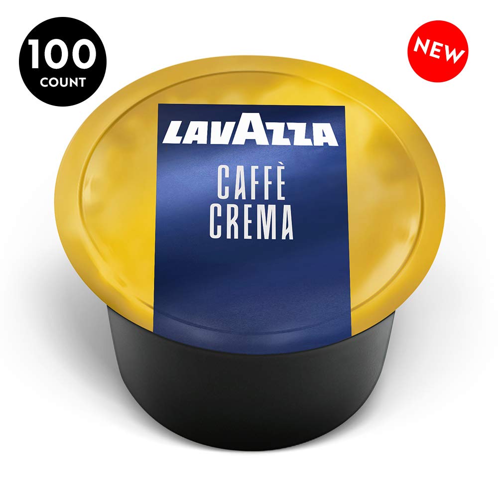 Lavazza Blue Caffe Crema Espresso Capsules, 100% Arabica, 100 Count, Italian Roast, Biscotti & Jasmine Notes