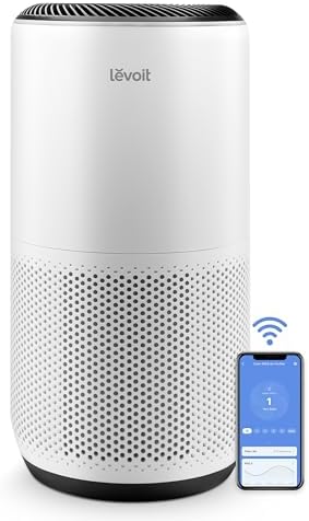 LEVOIT Air Purifiers for Home Large Room Up to 1980 Ft² in 1 Hr With Air Quality Monitor  HEPA Sleep Mode  Auto Mode  Smart WiFi  3-in-1 Filter Captures Pet Allergies  Smoke  Dust  Core 400S-P  White