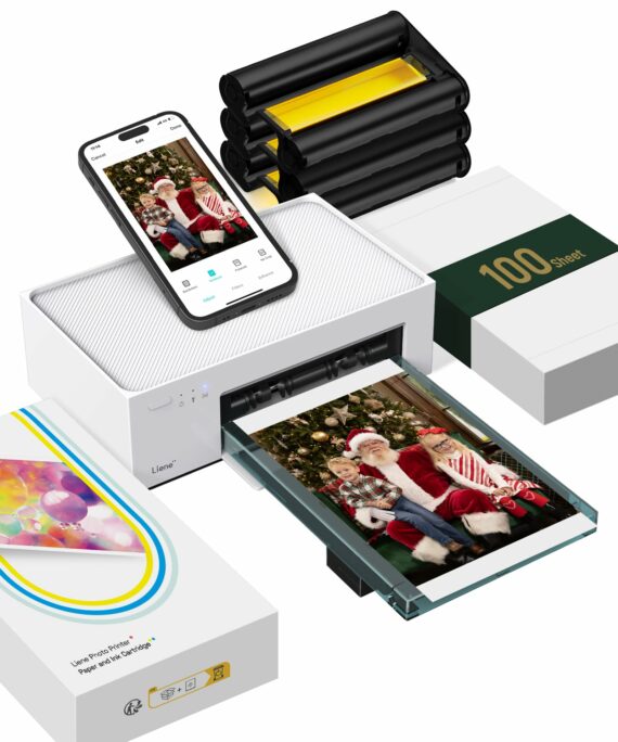 Liene 4x6 Photo Printer - Portable, Wi-Fi, 100 Sheets, Compatible with iPhone & Android, Thermal-Dye Technology