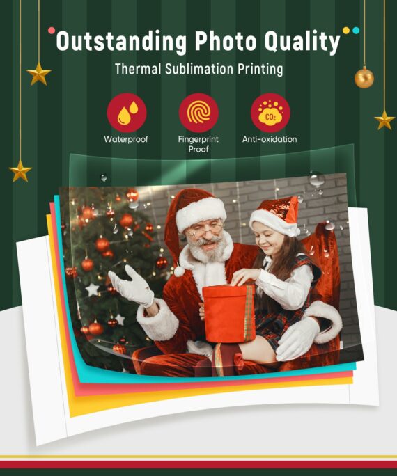 Liene 4x6 Photo Printer - Portable, Wi-Fi, 100 Sheets, Compatible with iPhone & Android, Thermal-Dye Technology