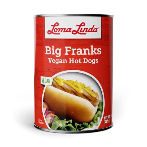 Loma Linda Big Franks – Plant-Based Sausages in Convenient 12-Pack 15oz Cans for Hearty Meatless Meals
