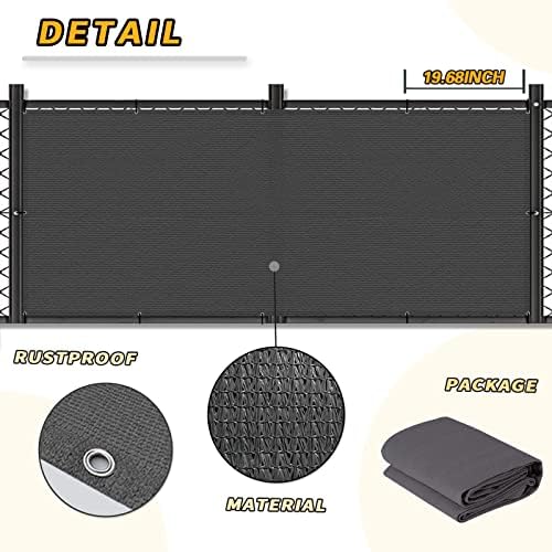 LOVE STORY 3'x10' Charcoal Balcony Privacy Screen Fence Cover (HDPE) UV Protection Weather-Resistant 3 FT Height Shield for Deck  Patio  Backyard  Outdoor Pool  Porch  Railing