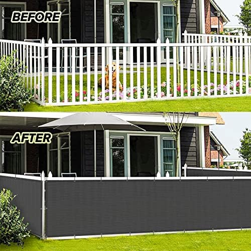 LOVE STORY 3'x10' Charcoal Balcony Privacy Screen Fence Cover (HDPE) UV Protection Weather-Resistant 3 FT Height Shield for Deck  Patio  Backyard  Outdoor Pool  Porch  Railing