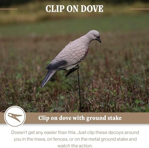 Lucky Duck Clip on Dove Decoys with Stake  4 Count