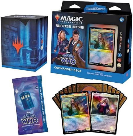 Magic The Gathering Doctor Who Commander Deck – Timey-Wimey (100-Card Deck  2-Card Collector Booster Sample Pack + Accessories)