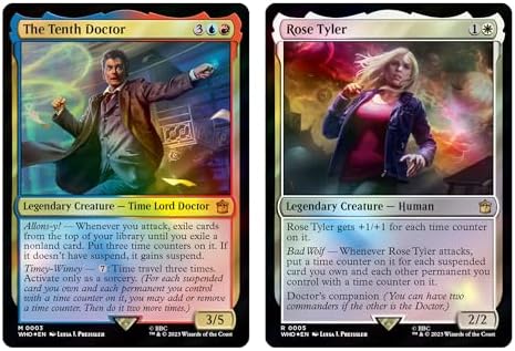 Magic The Gathering Doctor Who Commander Deck – Timey-Wimey (100-Card Deck 2-Card Collector Booster Sample Pack + Accessories)