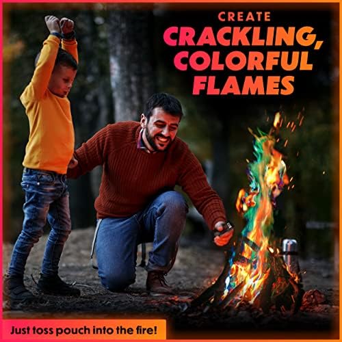 Magical Flames Fire Color Changing Packets for Fire Pit & Fireplace – 25 Pack of Fire Color Packets  Camping Accessories for Kids & Adults