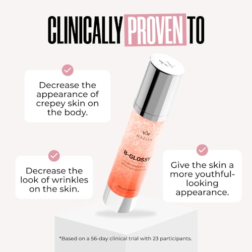 MAËLYS B-GLOSSY Smoothing Body Serum - Anti-Aging Hyaluronic Acid Serum for Body Wrinkles - Hydrating Wrinkle Serum with Peptides & Shea Butter To Smooth The Appearance Of Wrinkles