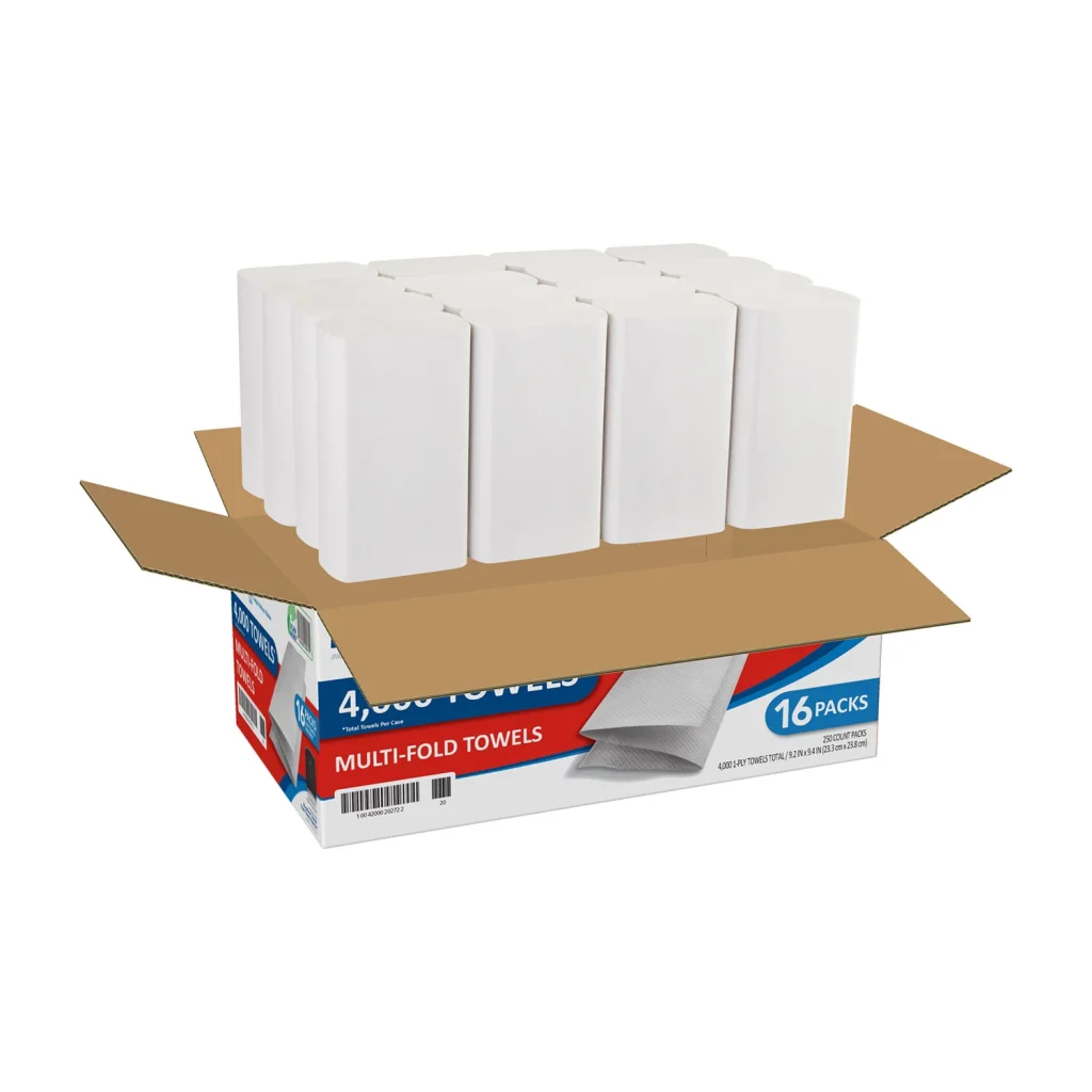 Marathon Multifold 1-Ply Paper Towels, 9.2"x9.4", White, 4000 Towels/Case, SFI Certified