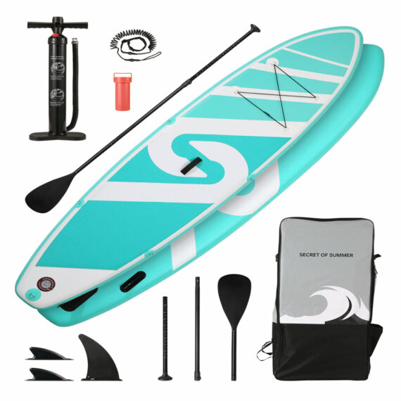 Marnur Inflatable SUP Paddle Board 10' x 30" x 6" with Accessories, 330 lbs Capacity, PVC Material