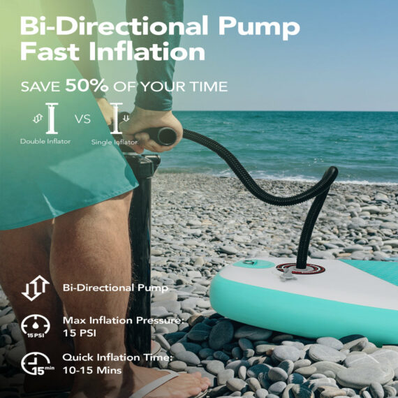 Marnur Inflatable SUP Paddle Board 10' x 30" x 6" with Accessories, 330 lbs Capacity, PVC Material