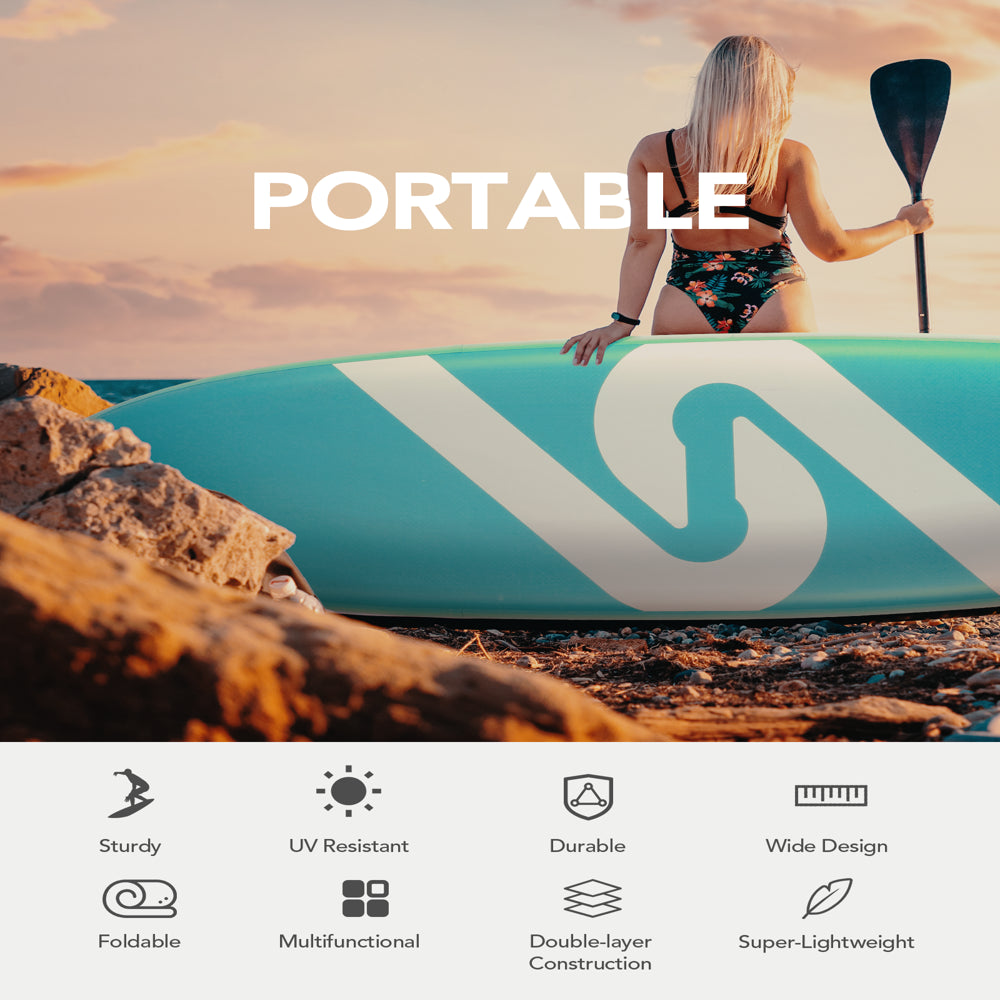 Marnur Inflatable SUP Paddle Board 10' x 30" x 6" with Accessories, 330 lbs Capacity, PVC Material