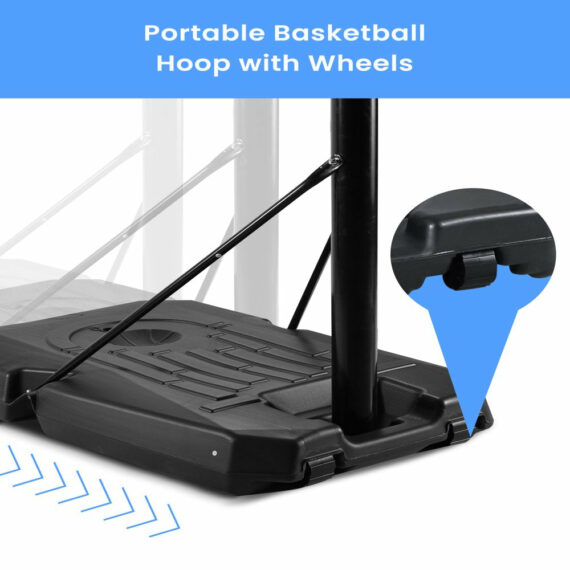 MaxKare Portable Basketball Hoop, Adjustable Height 7.5-10 Ft, 44" Shatterproof Backboard, Stable Base, Indoor/Outdoor Use