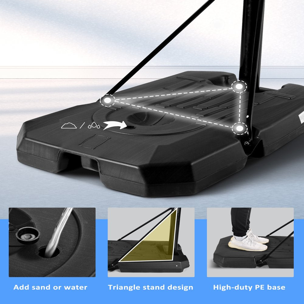 MaxKare Portable Basketball Hoop, Adjustable Height 7.5-10 Ft, 44" Shatterproof Backboard, Stable Base, Indoor/Outdoor Use