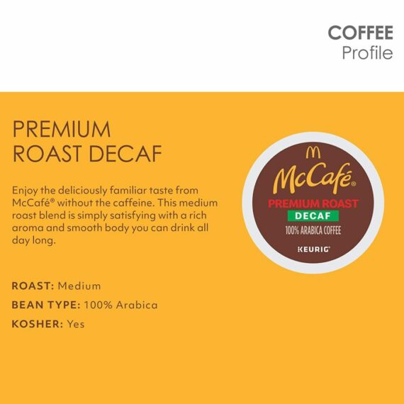 McCafe Decaf Medium Roast K-Cup Coffee Pods, 84 Count, 100% Arabica, Recyclable, Kosher
