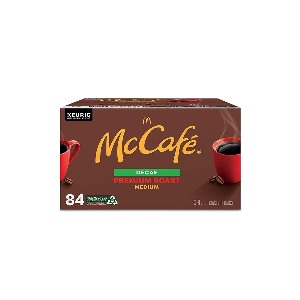McCafe Decaf Medium Roast K-Cup Coffee Pods, 84 Count, 100% Arabica, Recyclable, Kosher