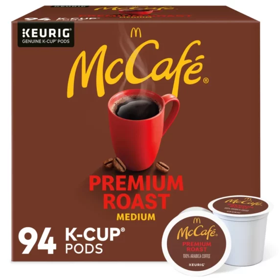 McCafe Premium Roast Coffee Pods, 94 Count - 100% Arabica, Compatible with Keurig Brewers