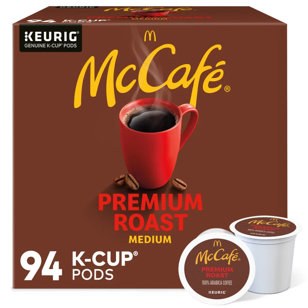 McCafe Premium Roast Coffee Pods, 94 Count - 100% Arabica, Compatible with Keurig Brewers